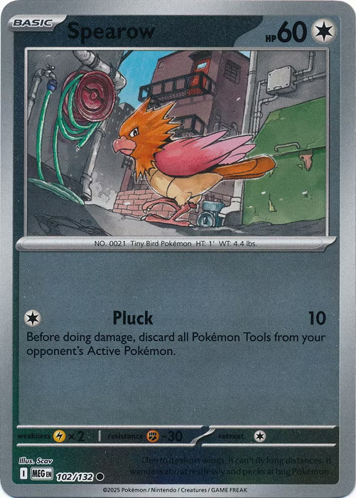 Mega Evolution Spearow #102/132 Reverse Holo